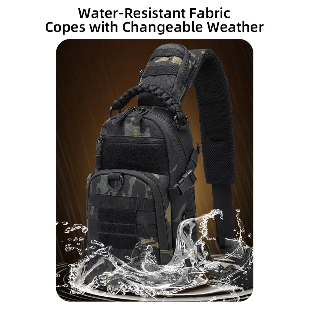 Hiking Backpack Men's Chest Bag Small Sling Bag for Men Crossbody Waterproof & Breathable Compatible with iPad Compartment Bike