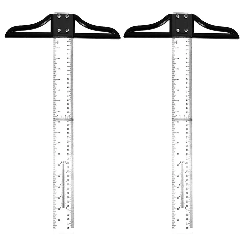 

T-shaped Ruler 2 Pcs 17.72 Inch ABS Acrylic Drawing Measuring Tool for Precision Marking Measurement