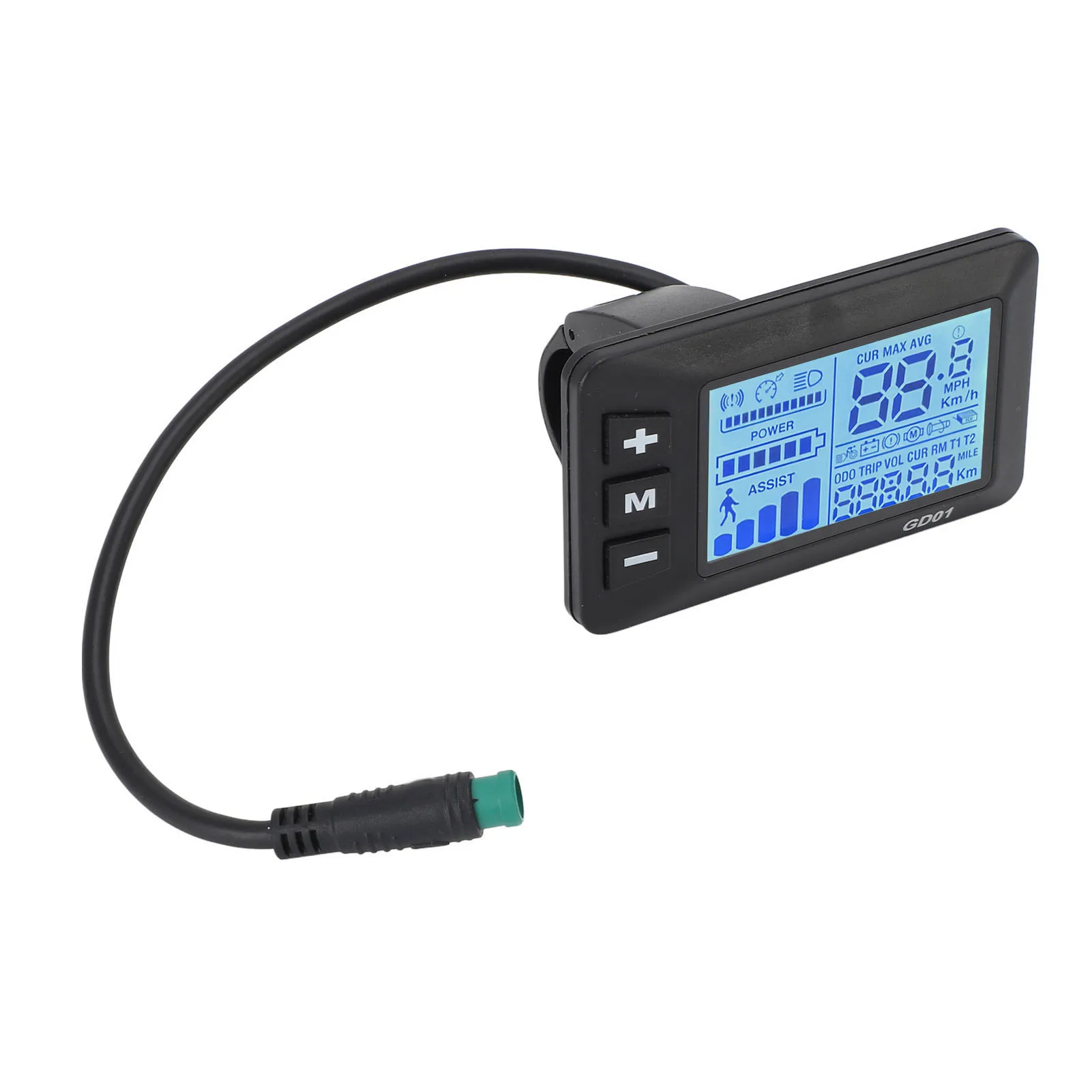 New Electric Bike LCD Display Meter 5 Pin Connector Waterproof Easy Reading Electric LCD Display Control Panel for Bike Scooter