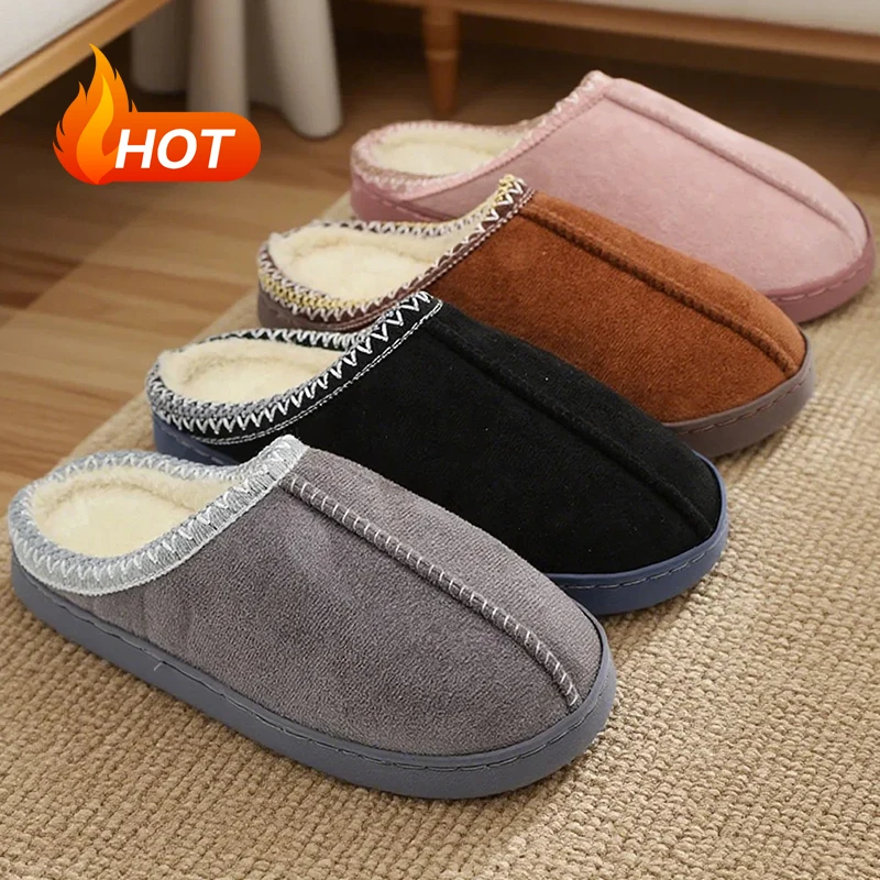 

2025 hot selling products Cotton Slippers for Autumn and Winter Indoor Thick-Soled Non-Slip Couple Warm Fleece-Lined Soft Sole