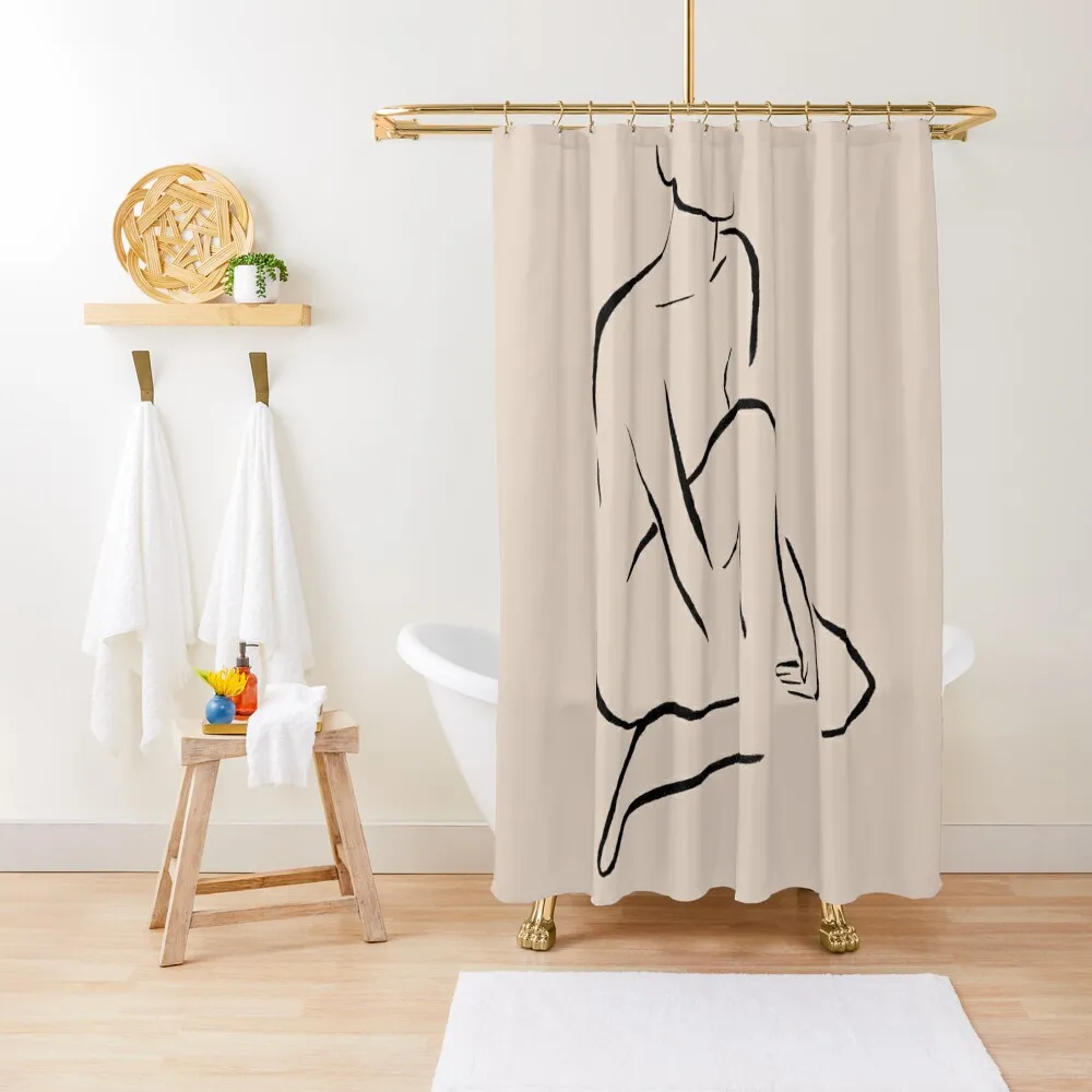 

Minimale line art abstract nude woman silhouette Shower Curtain For Shower Window Anime Shower Curtain