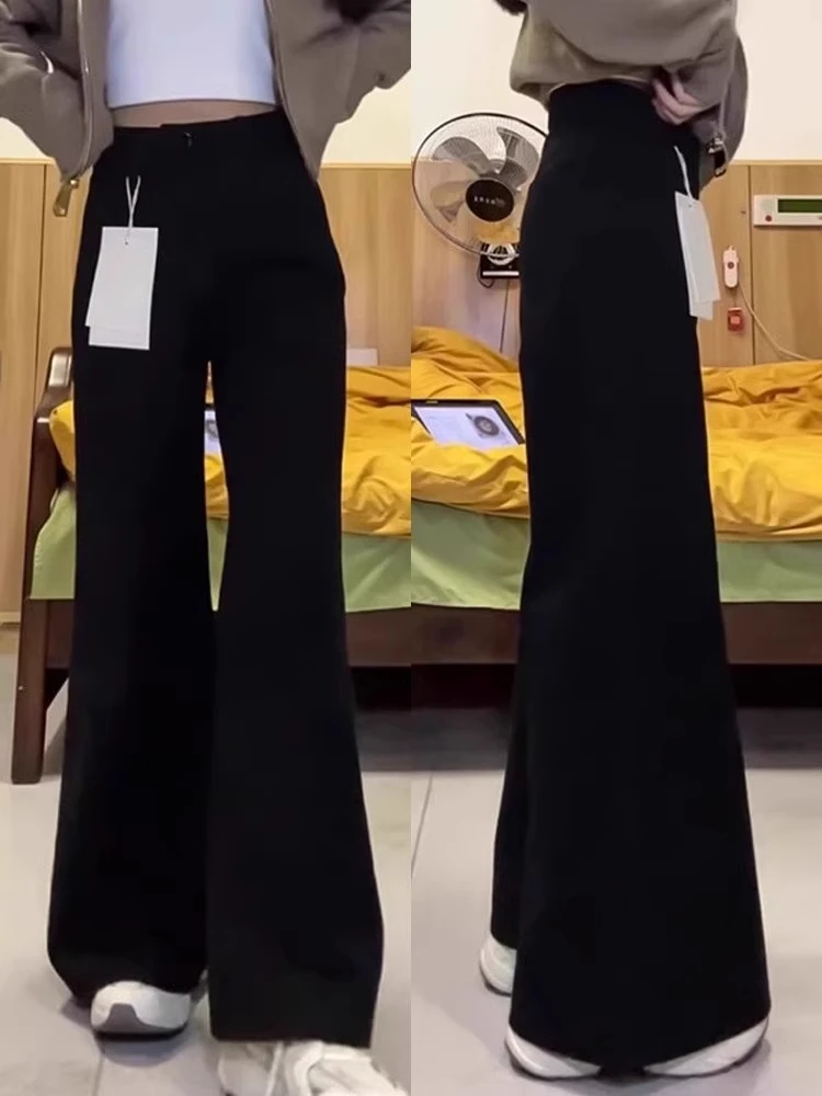 

High Waist Flared Jeans Women's Spring Autumn plus Size Elastic Loose Fit Bootcut Pants Straight Leg Jeans Casual Wear