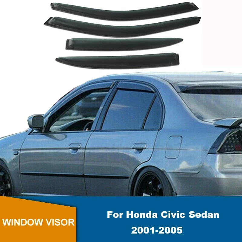 Side Window Deflector For Honda Civic Sedan 2001 2002 2003 2004 2005 Car Window Vent Visor Sun Rain Guard Awning Shelter