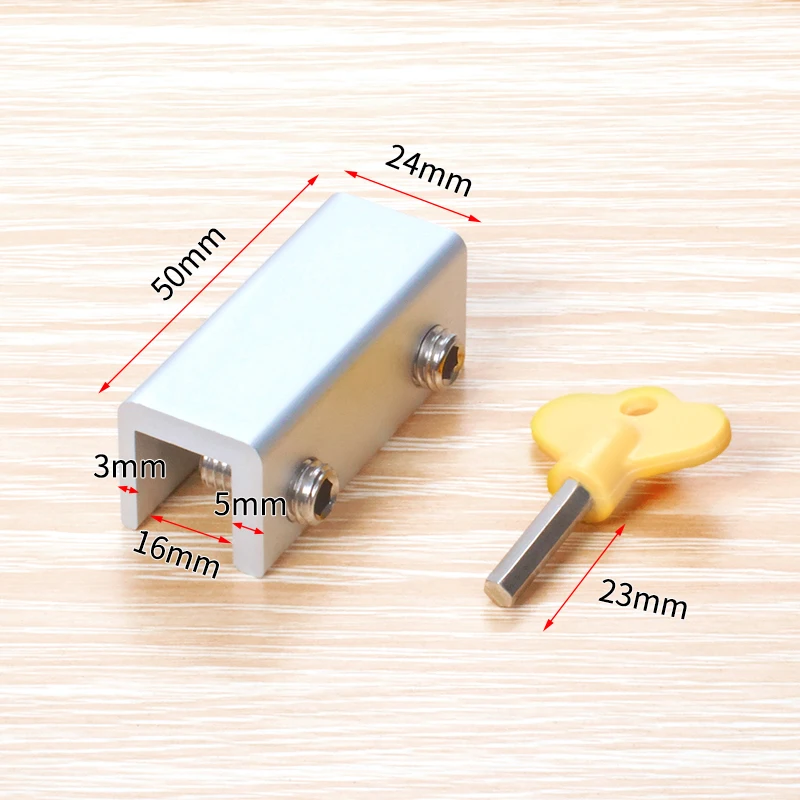 1PCS Adjustable Sliding Window Lock Stopper Aluminum Alloy Stop Lock Security Anti-theft Window Lock Child Safety Doors Lock