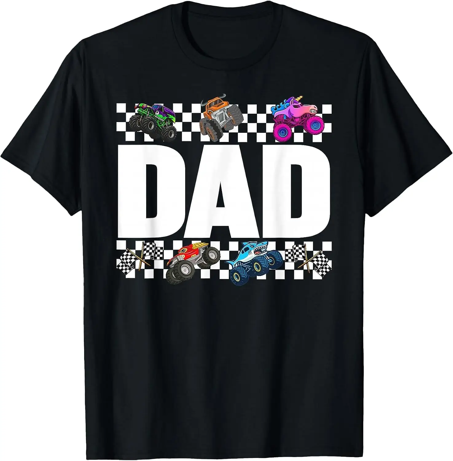 Monster Truck Family Crew Birthday Matching Men Dad T-Shirt vintage style tee  boxy fit tee black graphic tee 100% cotton men