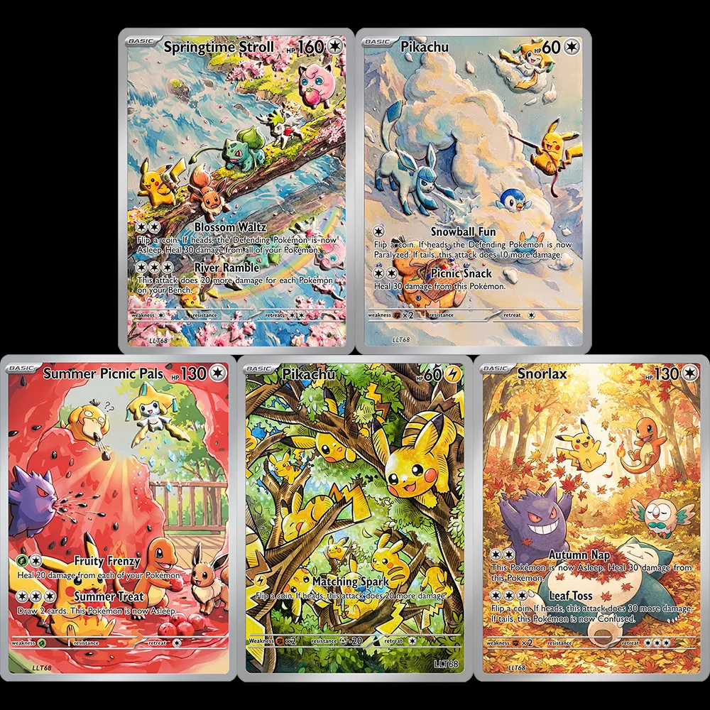 5pcs PKM Game Collection Cards 5Set PTCG Gift Snorlax TCG Art Collectible PTCG Card Toys For Kids Present