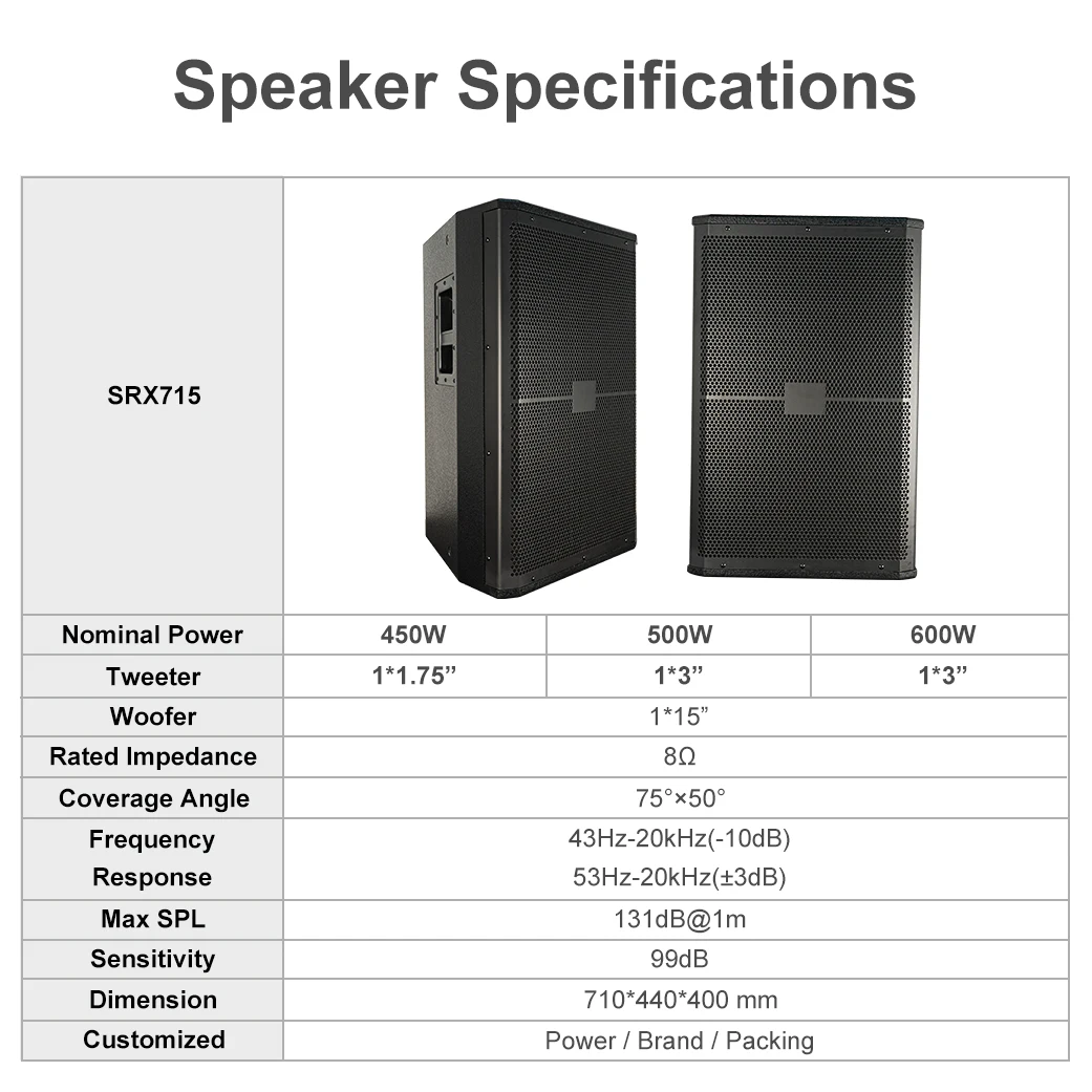 SRX715 Professional Speakers High End Audio Music Studio Sound Equipment Pa System Outdoor Dj Stage Passive 15 Inch Speaker