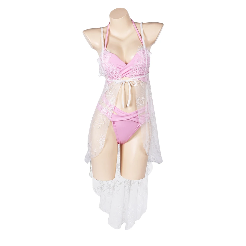 Aerith Beach Swimsuit Fantasy Gainsborough Cosplay Costume FF7 Fantasia Outfits Halloween Carnival Party Suit