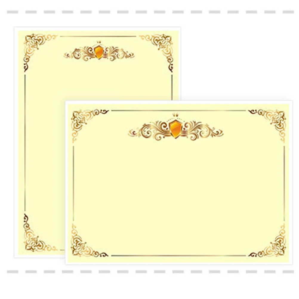 

100 шт. A4 21X29 см, пустая бумага для сертификата чести, золотая граница, металлик для школы, выпускной, признание для записи, возможность печати своими руками