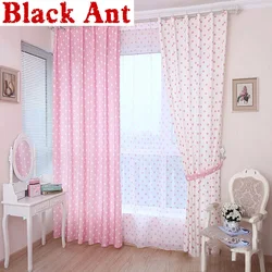 Small Dot Pattern Curtains Korean Fresh Semi Shade Curtains Kids Girls Bedroom Curtains Cloth Tulle Custom Made X-WP122#20