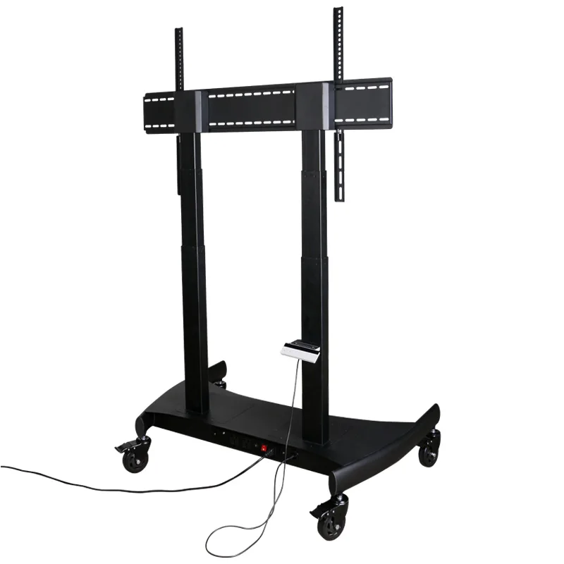 Motorized Steel Floor Stand for TV/Monitor with Swivel-Office Use