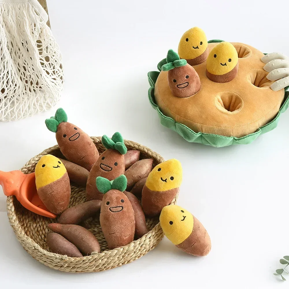 Set Toys Squeaky Ins Pet Funny Chew Food Toy Dog Sweet Pull Potato Hidden Interactive