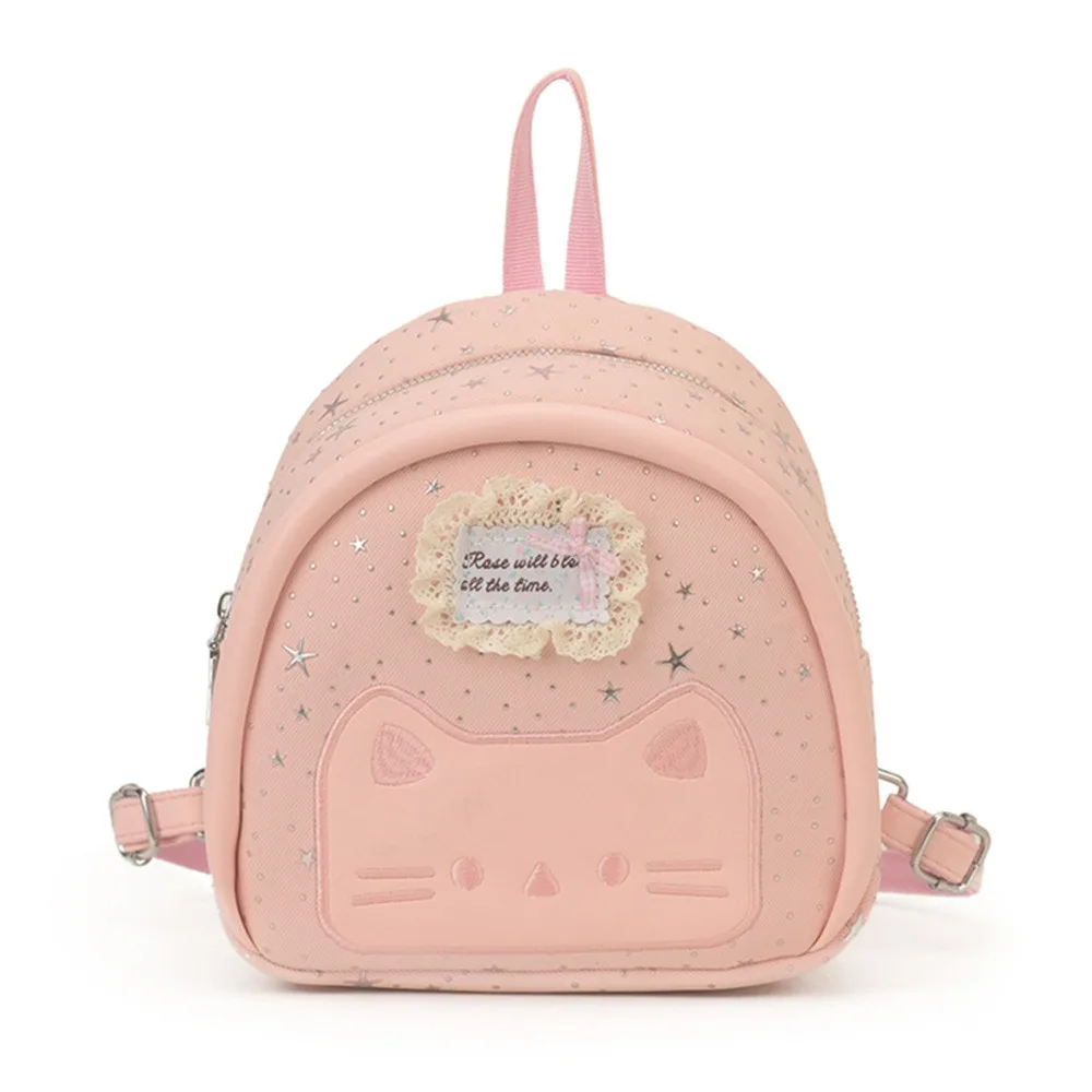 

New PU Leather Mini Backpack Star Print Zipper Closure Shoulder Bag Adjustable Strap Top Handle Girls Backpack Travel
