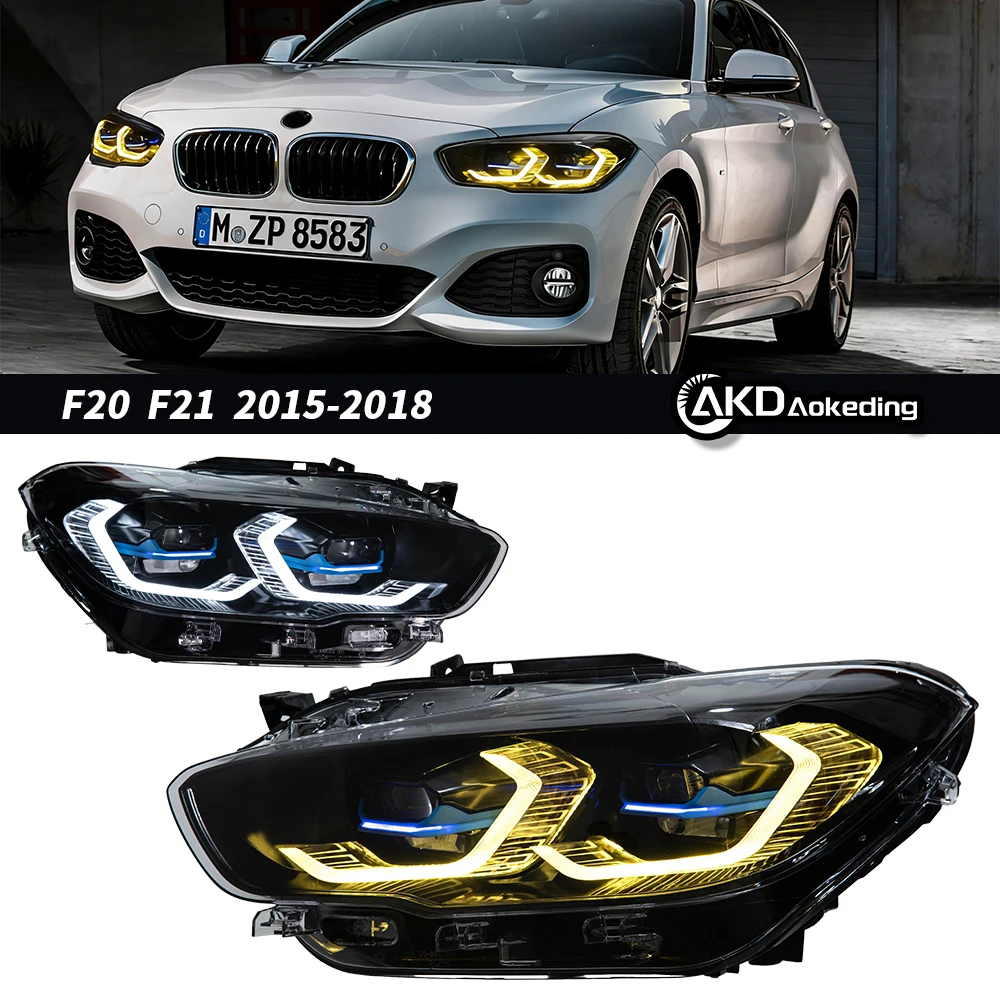 Auto Parts For BMW F20 1 Series Headlights 2015-2018 116i 118i 125i  LED Daytime Lights Projector DRL Car Accesorios Modified