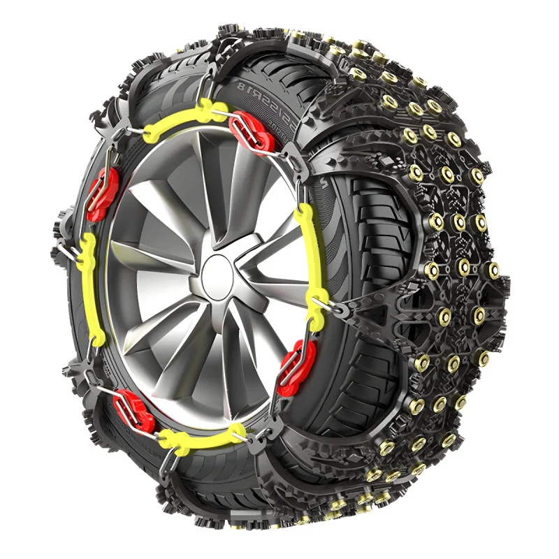 SAARCar Rubber Anti-Slip Chains for SedanSUVUniversal Electric Vehicle Snow Chains for Winter, Non-Damaging to Tires, Anti-Slip
