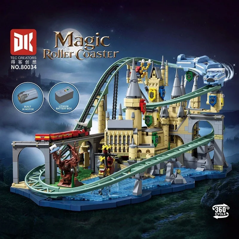 IN STOCK 80034 MOC Technical Magic Castle roller coaster Building Blocks Bricks Assembling Model Adult Toy Christmas Gift Set