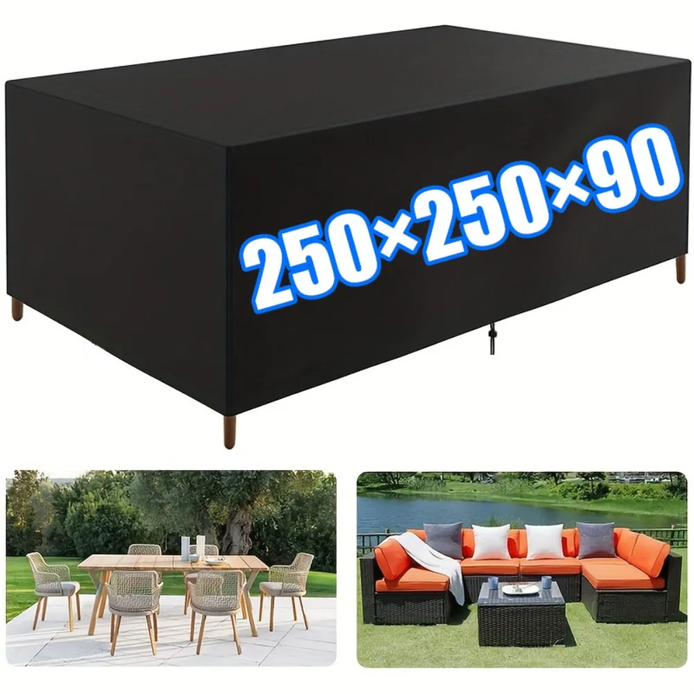 210D Oxford Fabric Garden Furniture Cover with Drawstring Closure, Suitable for Outdoor Garden Patio Furniture Cover All Seasons