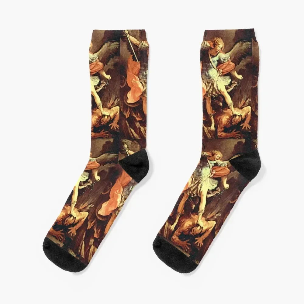 St. Michael Archangel Socks crazy warm winter Luxury Woman Socks Men's