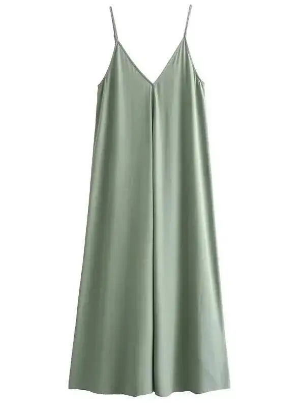 فستان نسائي صيفي فضفاض فساتين نسائية فضفاضة بدون أكمام وأشرطة رفيعة فساتين سوداء طويلة بدون ظهر فساتين عطلة الشاطئ E96H