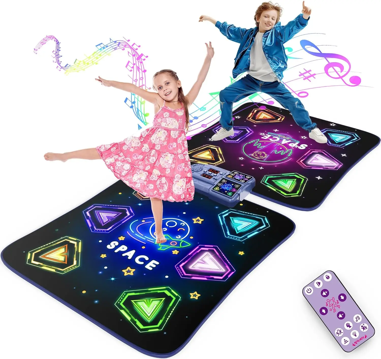 Interactive Dance Mat with Lights, 12 Buttons, 5 Modes for Kids Ages 3-12, Perfect Gift for Boys and Girls