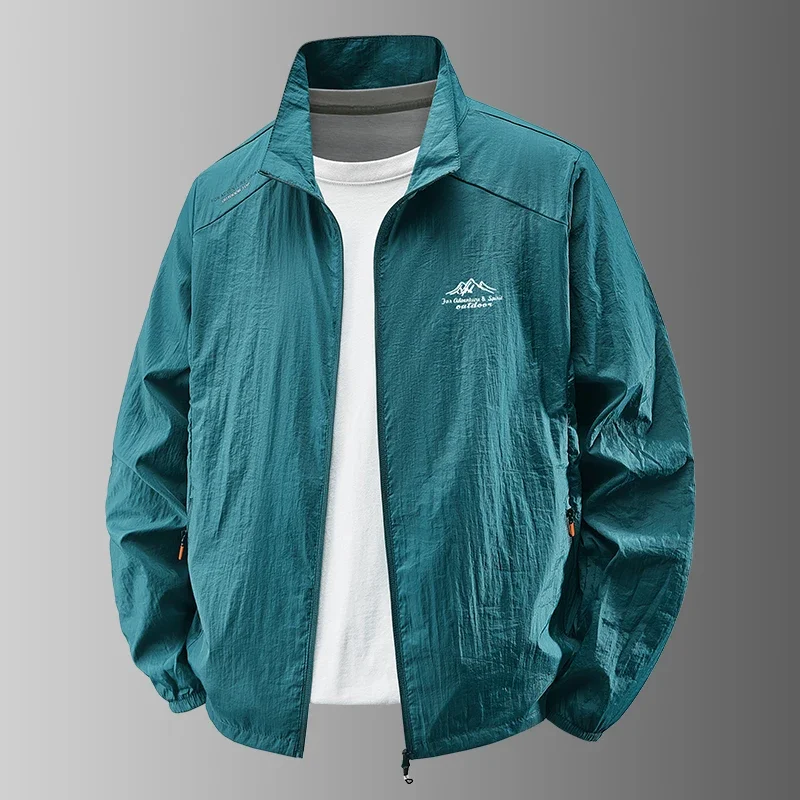 

Summer Mens Sun Protection Casual Breathable Sports Windproof Water Resistant Ultrathin Jacket Outdoor Fishing Skin Men Clothing