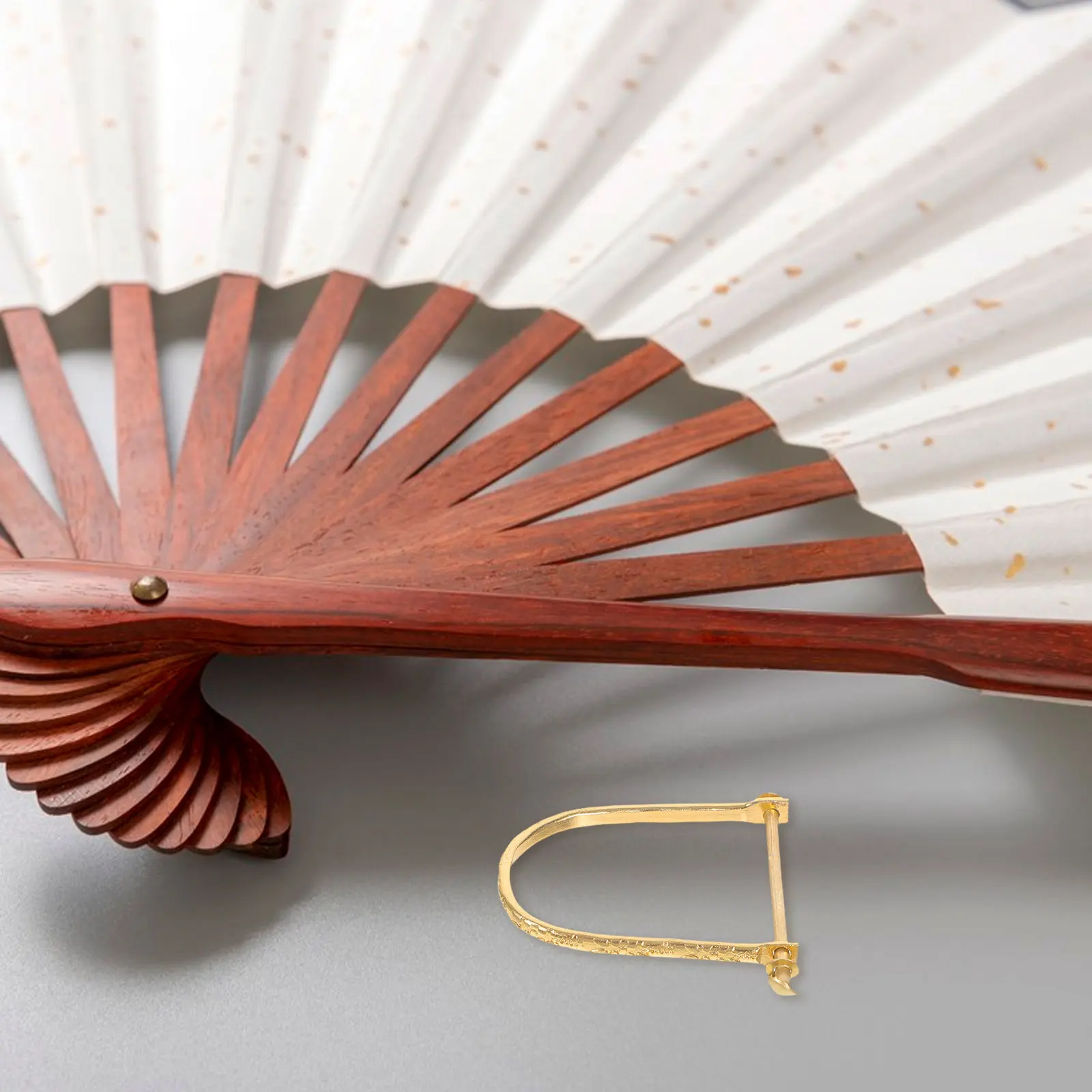 4Sets Golden Folding Hand Fan Shaft Rivets Metal Fasteners Repair Kit DIY Accessories for Bamboo Paper Handheld Fan Restoration