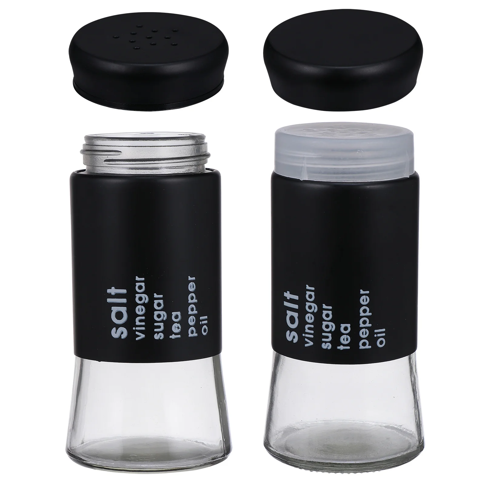 

2Pcs Elegant Glass Spice Jars Kitchen Condiment Containers Modern Design Seasoning Pot Unique Shape Storage Bottle
