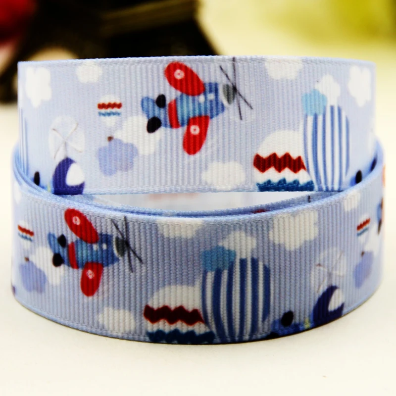 22mm 25mm 38mm 75mm Plane Cartoon printed Grosgrain Ribbon party decoration 10 Yards satin ribbons