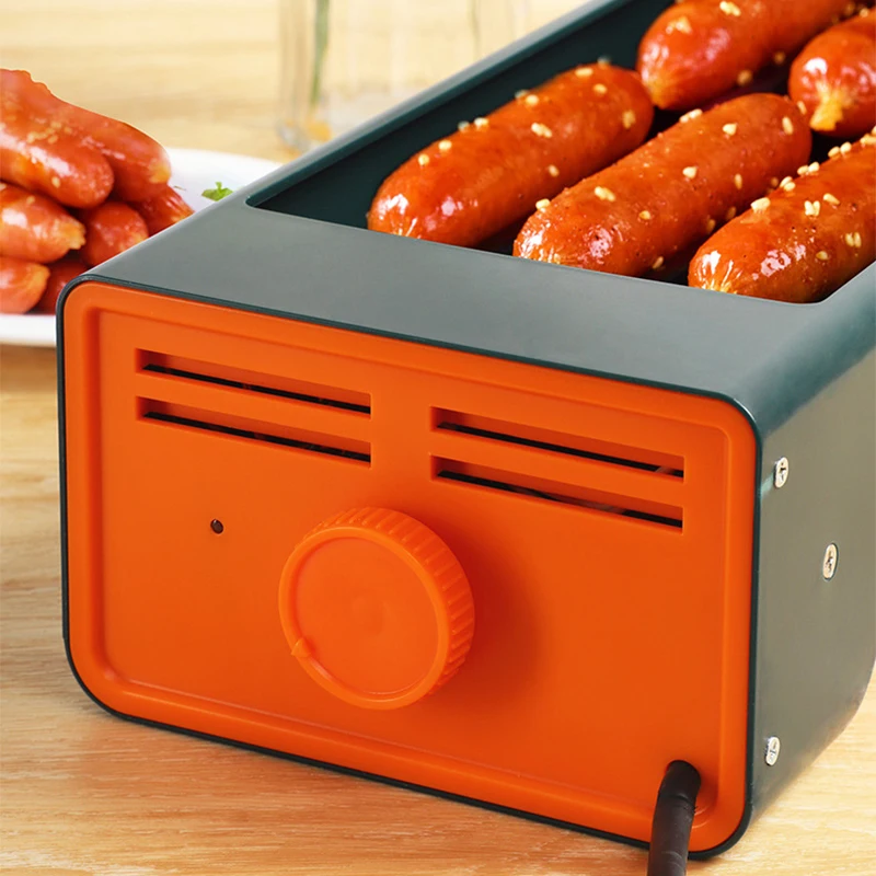 Hotdog Grill Machine Electric Hot Dog Roller Sausage Machine Hot-dog 6 Roller Grill Cooker Machine Cooker For Kitchen Restaurant