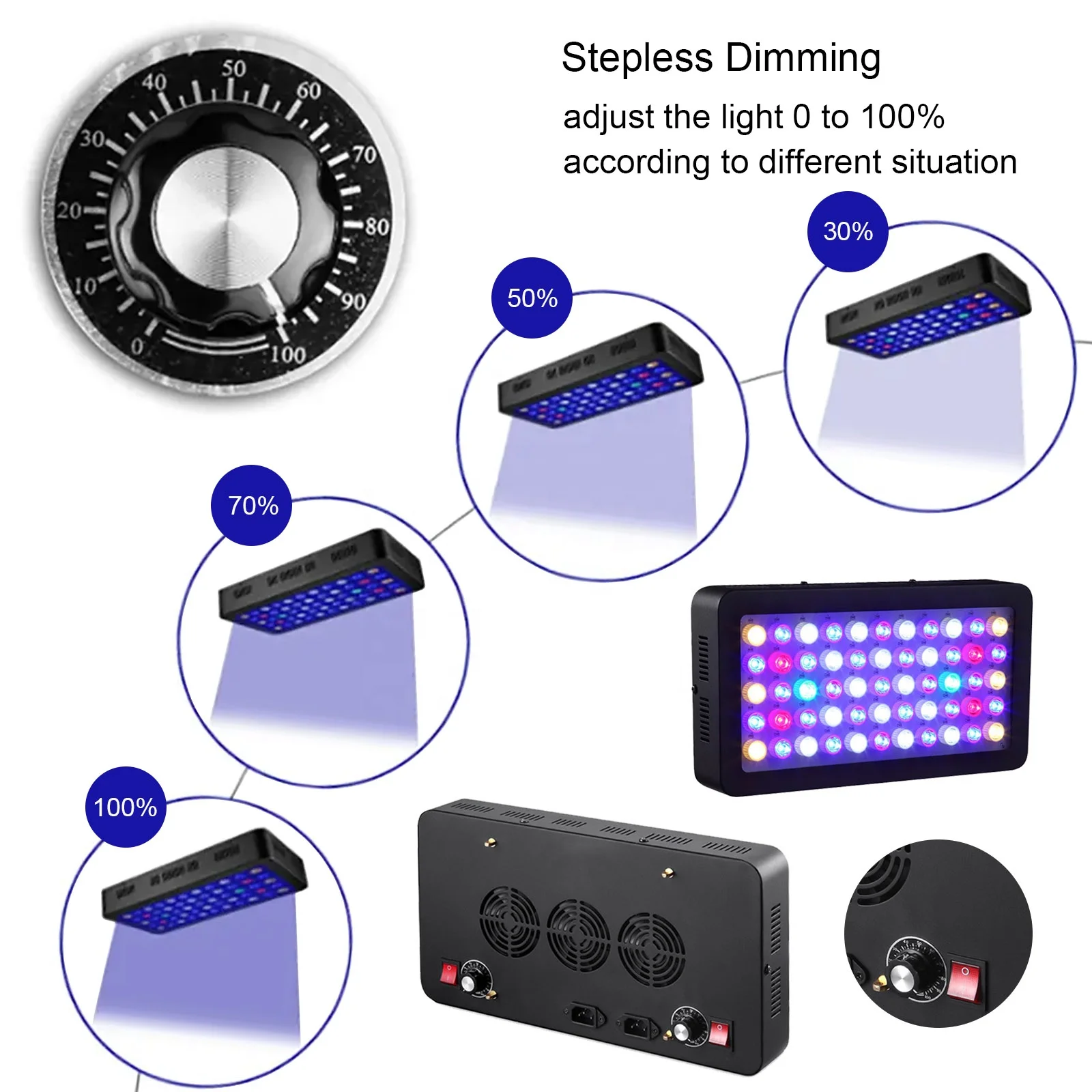 صمام ثنائي باعث للضوء لحوض السمك باهتة تغيير الطيف المرجاني الشعاب المرجانية ضوء خزان الأسماك النبات ضوء الماء المالح