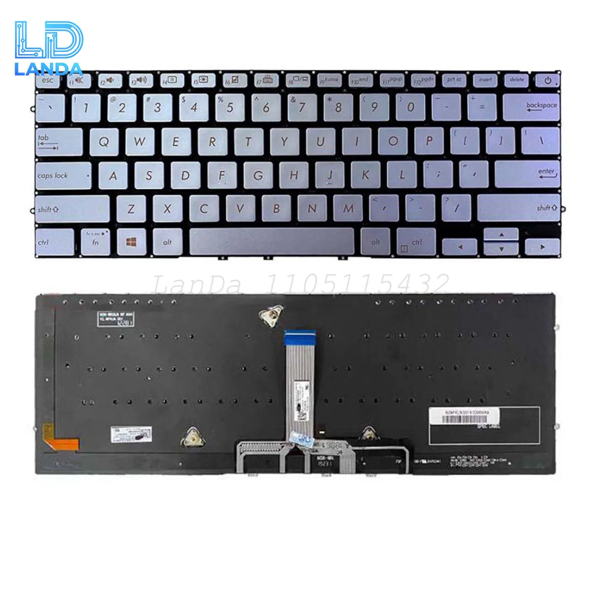 Laptop Keyboard For ASUS ZenBook UX392 UX392F S13 Baby Blue US Backlit