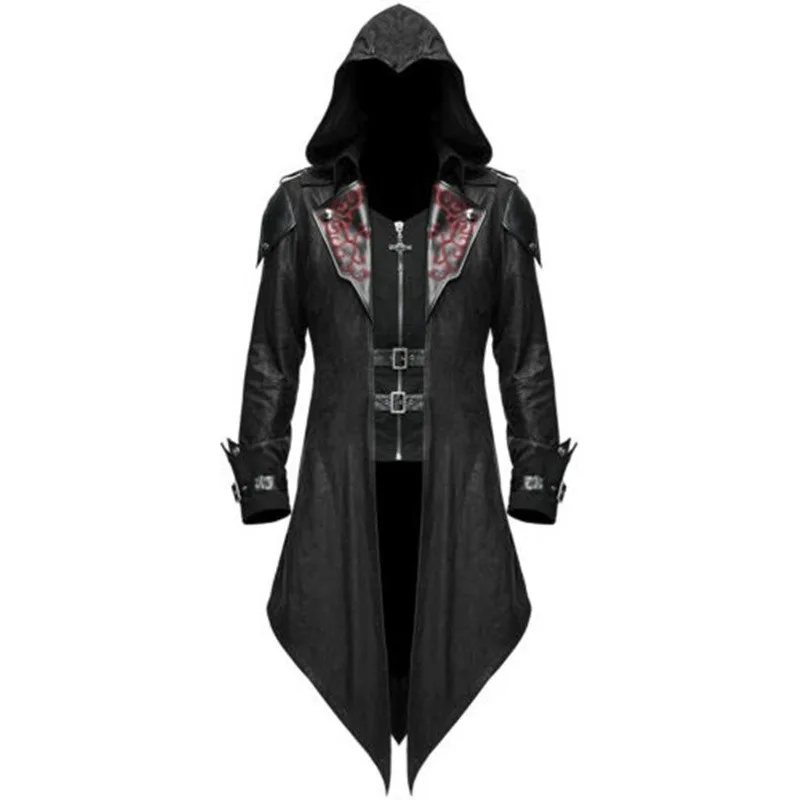 Medieval Halloween Vintage Patchwork Jacket Men's Gothic Costume Diverse Styles Available Customizable Size And Color