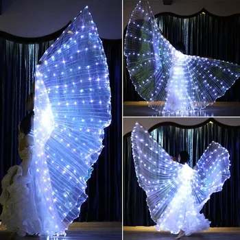 LED Isis Wings Glowing Wings Belly Dance Dress Butterfly Wings Halloween Christmas Party…