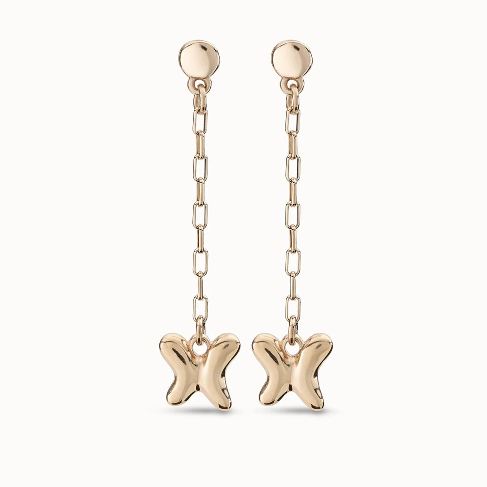 2025 autumn minimalist style niche butterfly chain earrings: elegant interweaving of dynamic design and light luxury texture