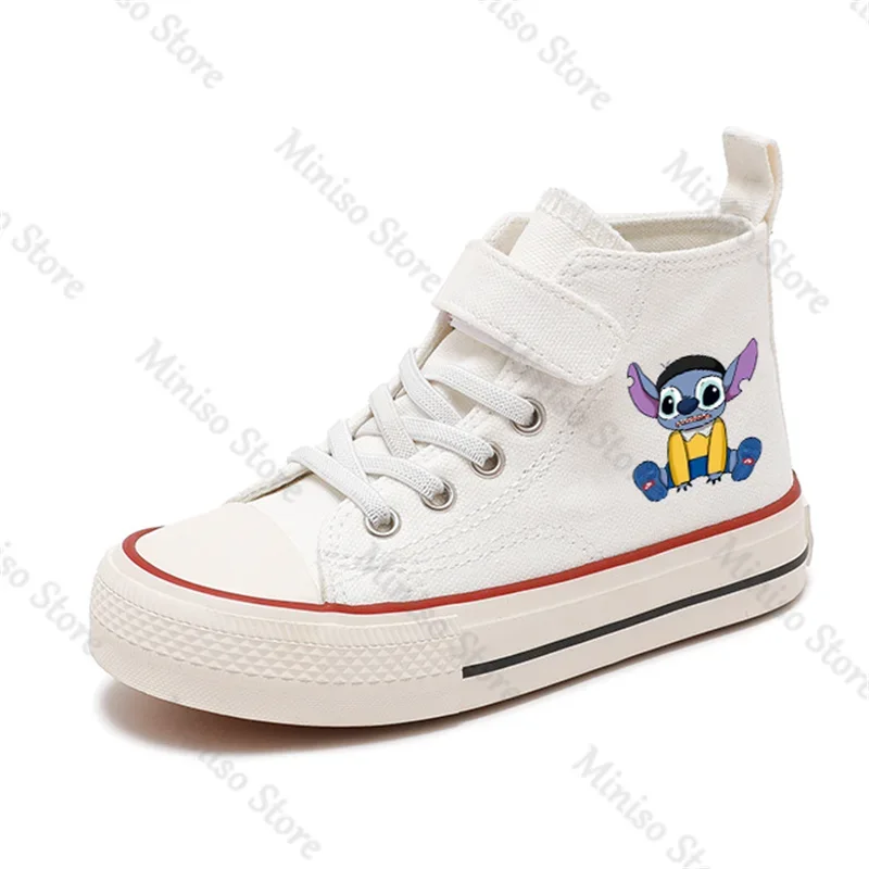 Zapatos de lona de dibujos animados para niños y niñas, zapatillas de tenis informales, Lilo Stitch, deportivas, cómodas, kawaii, disney