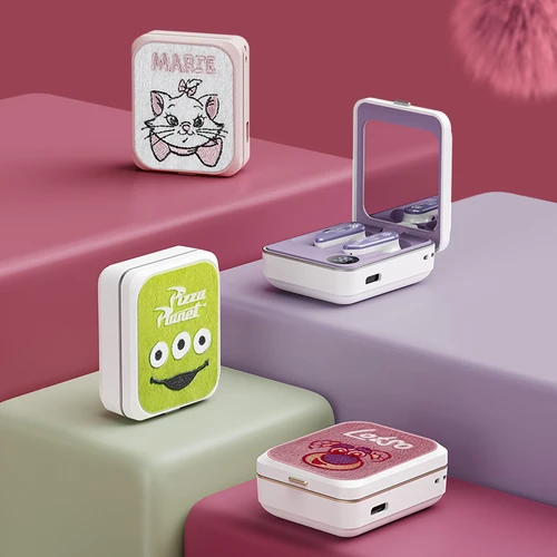 Disney-auriculares inalámbricos con Bluetooth 5,3, cascos semiintrauditivos con reducción de ruido, para juegos, deportes, moda, regalo de cumpleaños
