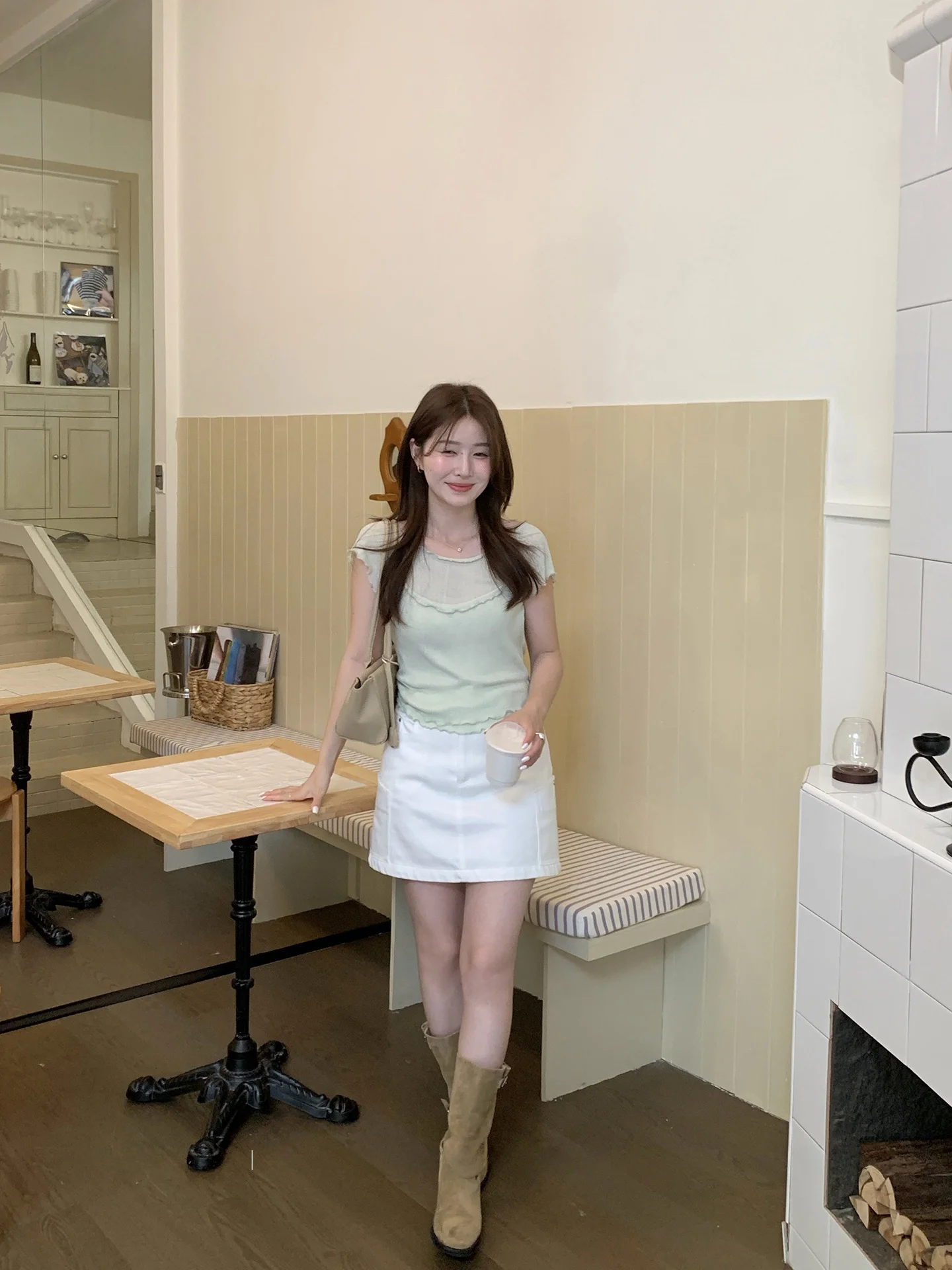 

Юбка А-силуэта с высокой талией в корейском стиле, дышащая, приятная к телу, джинсовая, средней длины, женская, весна-лето, утягивающая