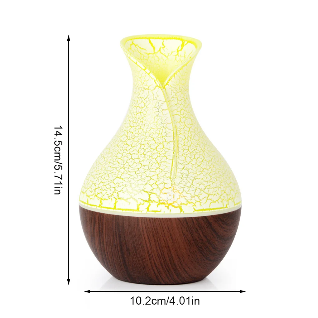 เครื่องเพิ่มความชื้นในอากาศขนาด 130 มล. พร้อมไฟ LED รูปทรงแจกัน เครื่องกระจายกลิ่นหอมไฟฟ้า 7 สี ไฟกลางคืน เสียงเบา เครื่องพ่นไอน้ำสำหรับตกแต่งสำนักงานและห้องนอน