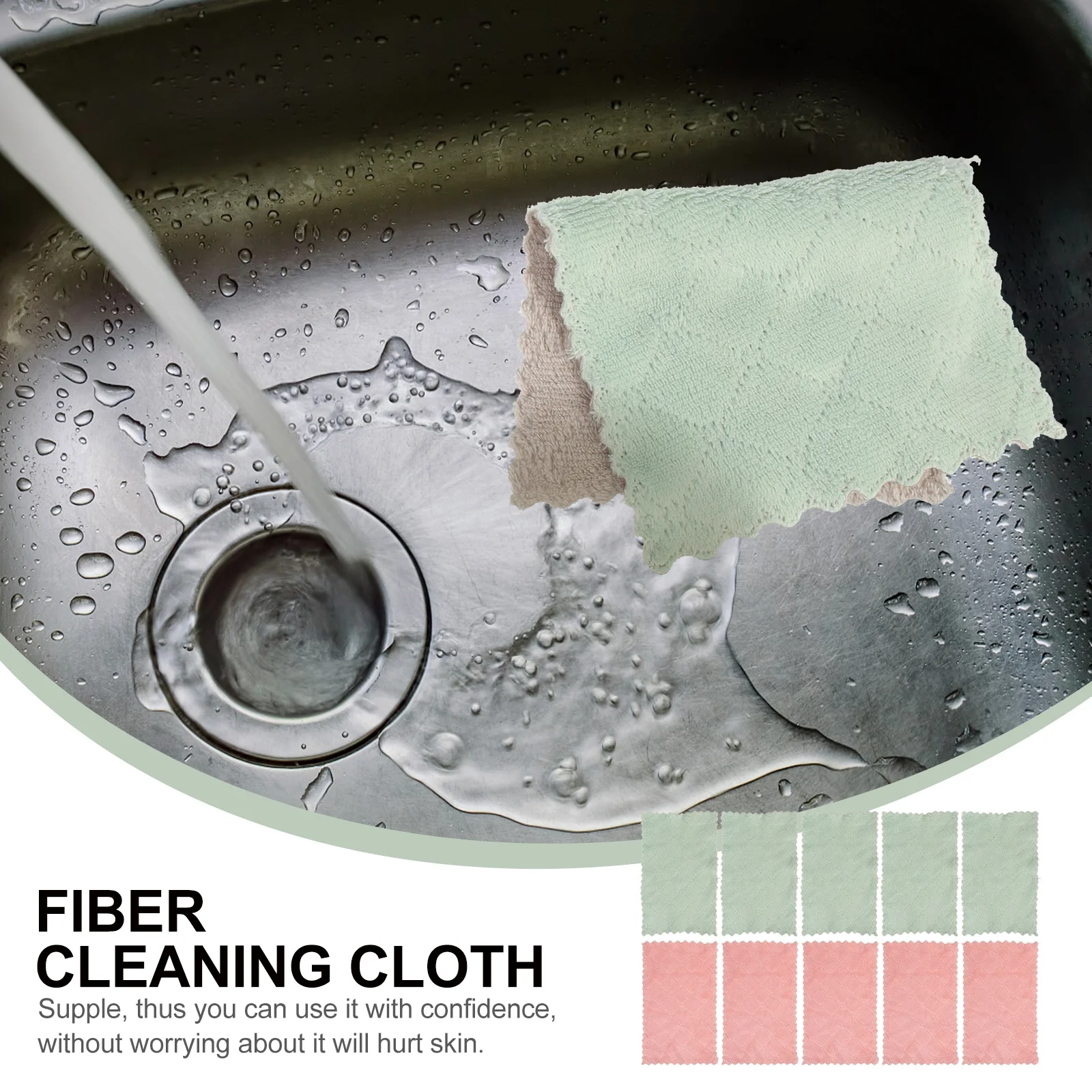 

20pcs Cleaning Cloth White Microfiber Double-Sided Thick Kitchen Towels Absorbent Dish Rags For Home Washing Hands Table Wiping