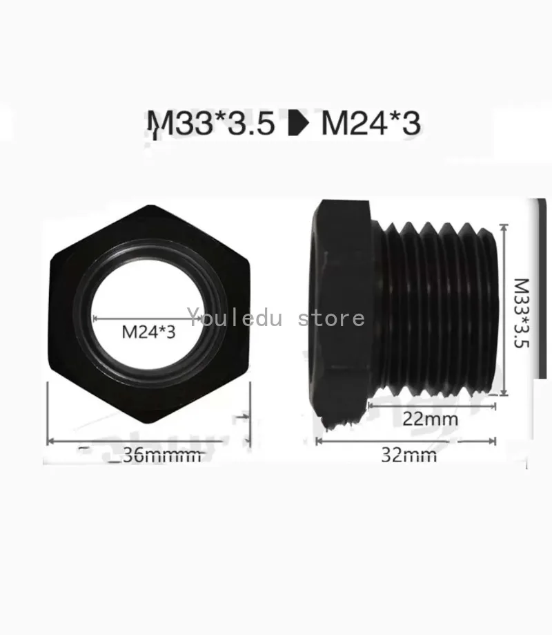 

1PC Lathe Headstock Spindle Adapter Thread M33 x3.5mm M24*3 Chuck Insert Wood Turning Woodworking Tool Accessories