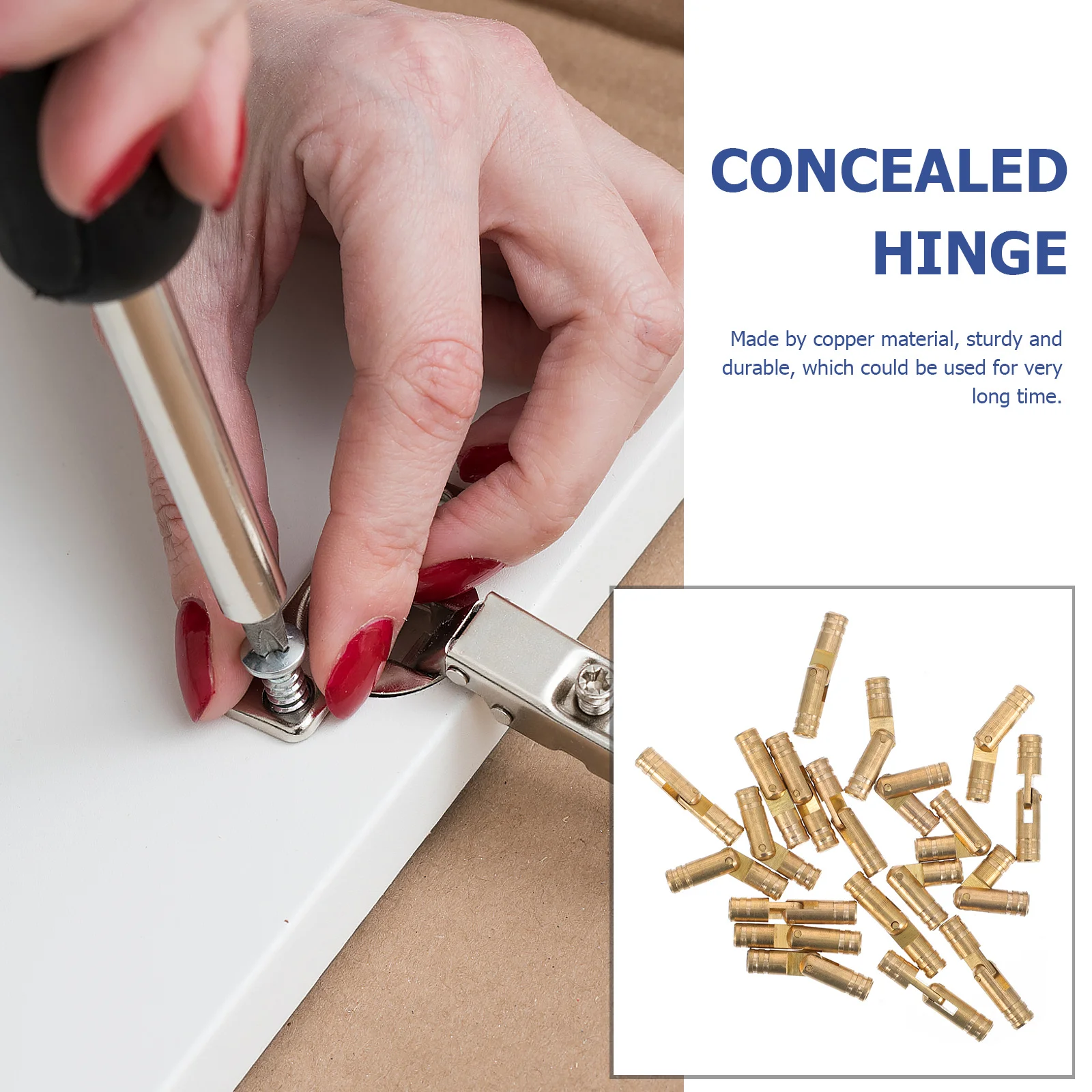 

20Pcs Copper Hinges for Jewelry Box Type Tiny Concealed Hinges Easy Install Replacement for Wooden Boxes Craft