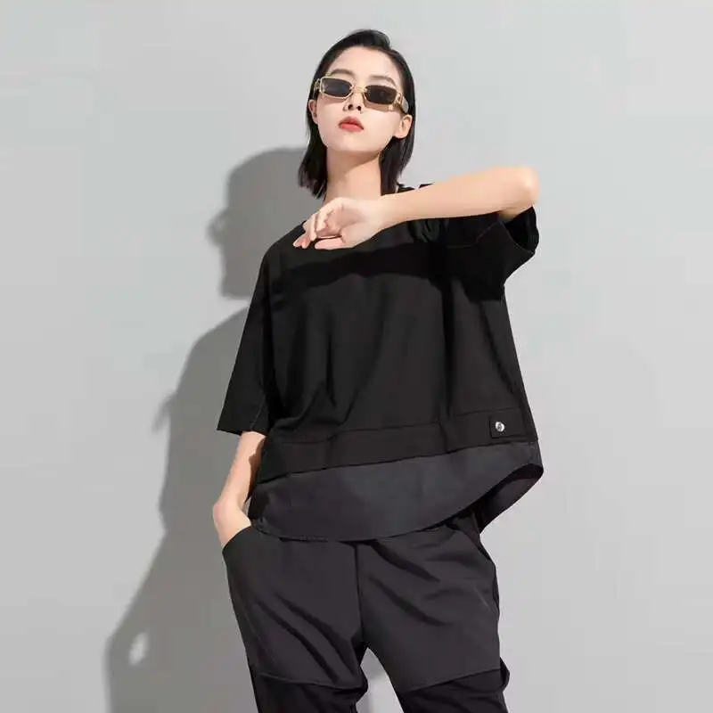 Ladies Short Sleeve Summer New Classic Dark Personality Collage Hip Hop Street Loose Casual Large Short Sleeve T-Shirt
