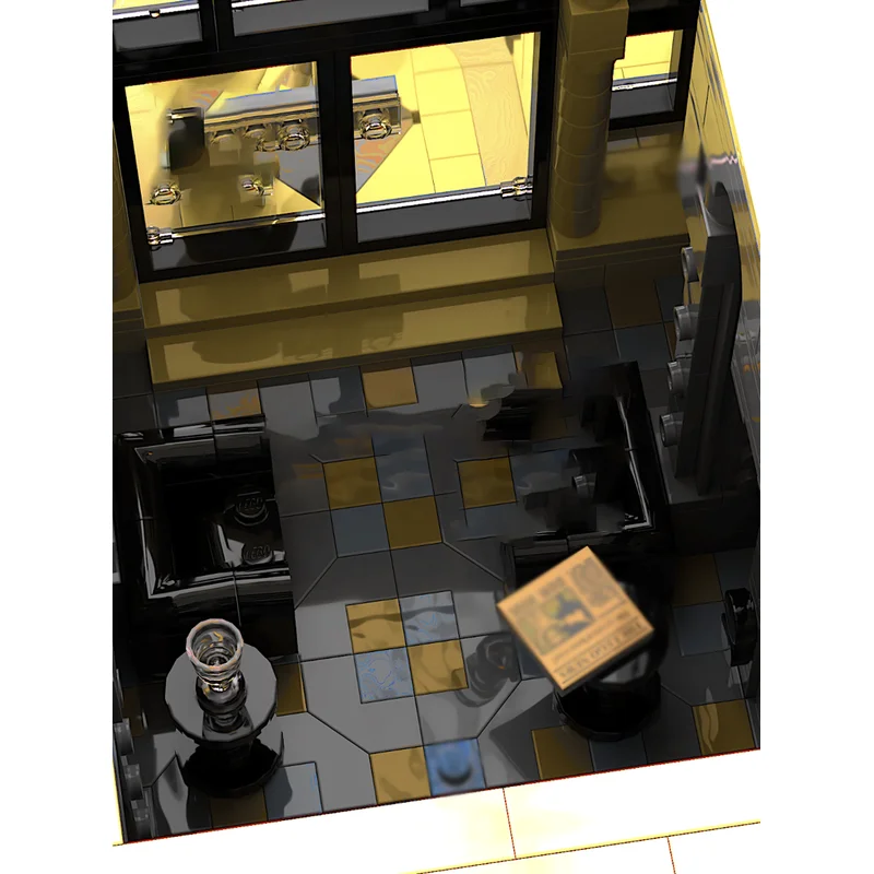 Modułowy model budynku miejskiego Moc Klocki konstrukcyjne Modułowy budynek gazetowy Klocki technologiczne Świąteczny zestaw DIY Zabawka konstrukcyjna Prezent