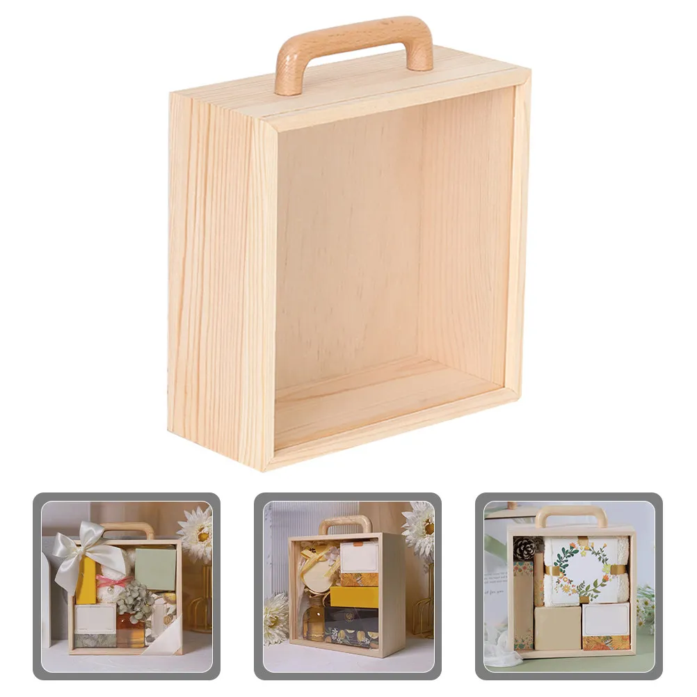 

Clear Lid Wooden Box Premium Jewelry Storage Case for Rings Pendants Anklets Trinkets Gift Wrapping Desktop Organizer Retro Chic