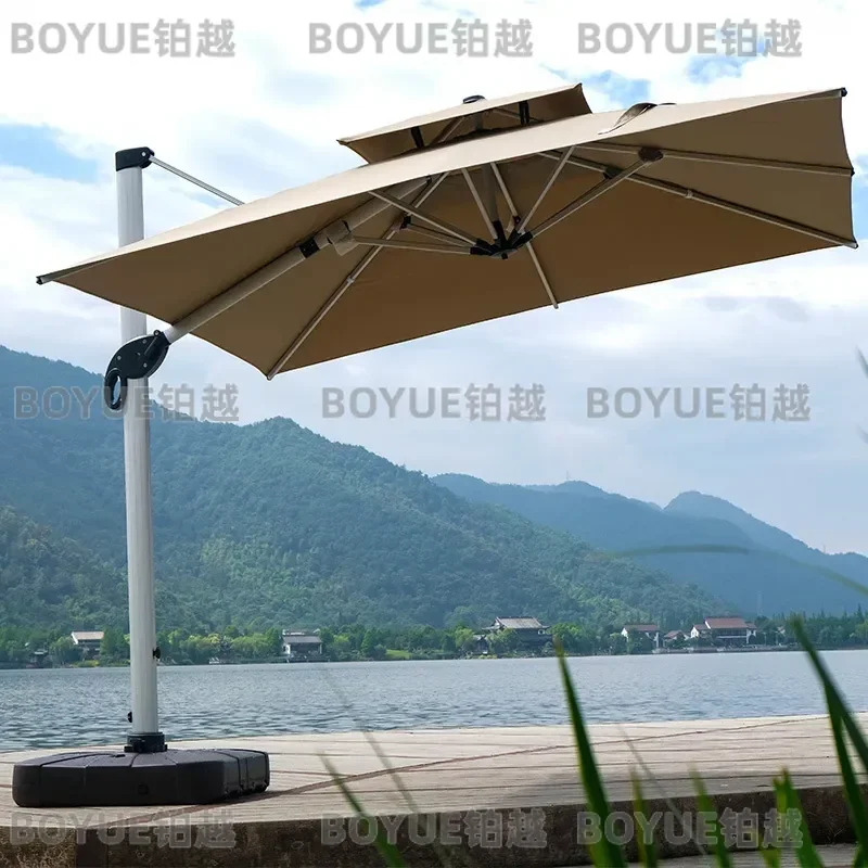 Large Outdoor Garden Parasol Hydraulic Roman Umbrella for Villa Yard Patio Rooftop Sun Shade Heavy Duty Cantilever Beach