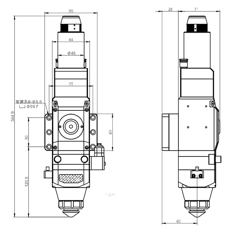 A200ms optical fiber cutting head