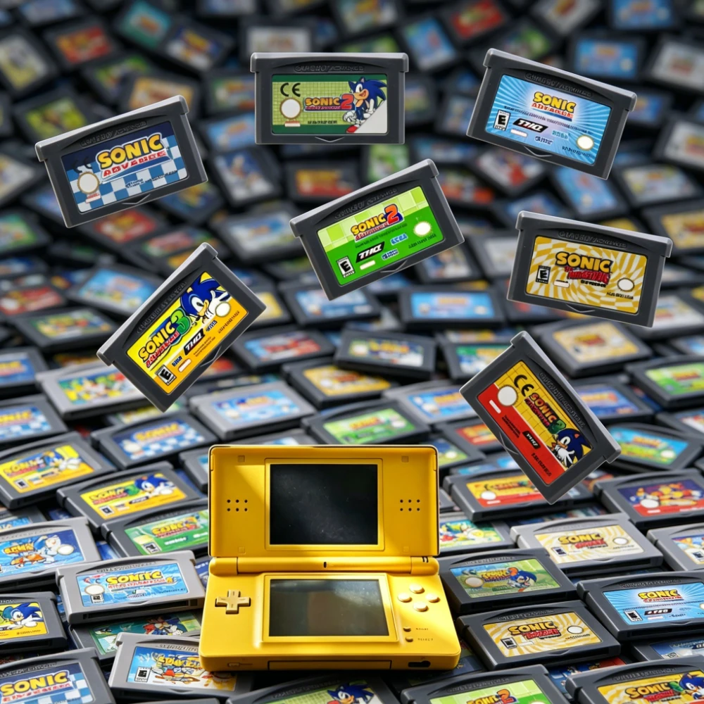 Cartucho de Juego Sonic The Hedgehog Advance 1 2 3 para Game Boy Advance SP, Plataforma Retro, Colección de Videojuegos, Regalo