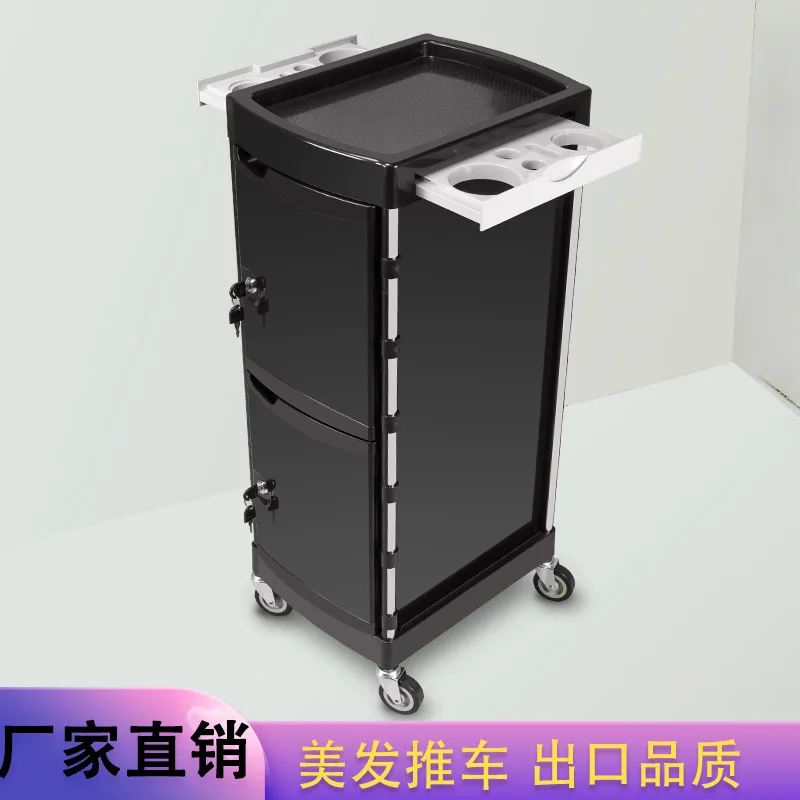 Barber Shop Bar Car Hairstylist Beauty Salon Cart Hair Salon Perm and Dyeing Tool Cart with Door Lock