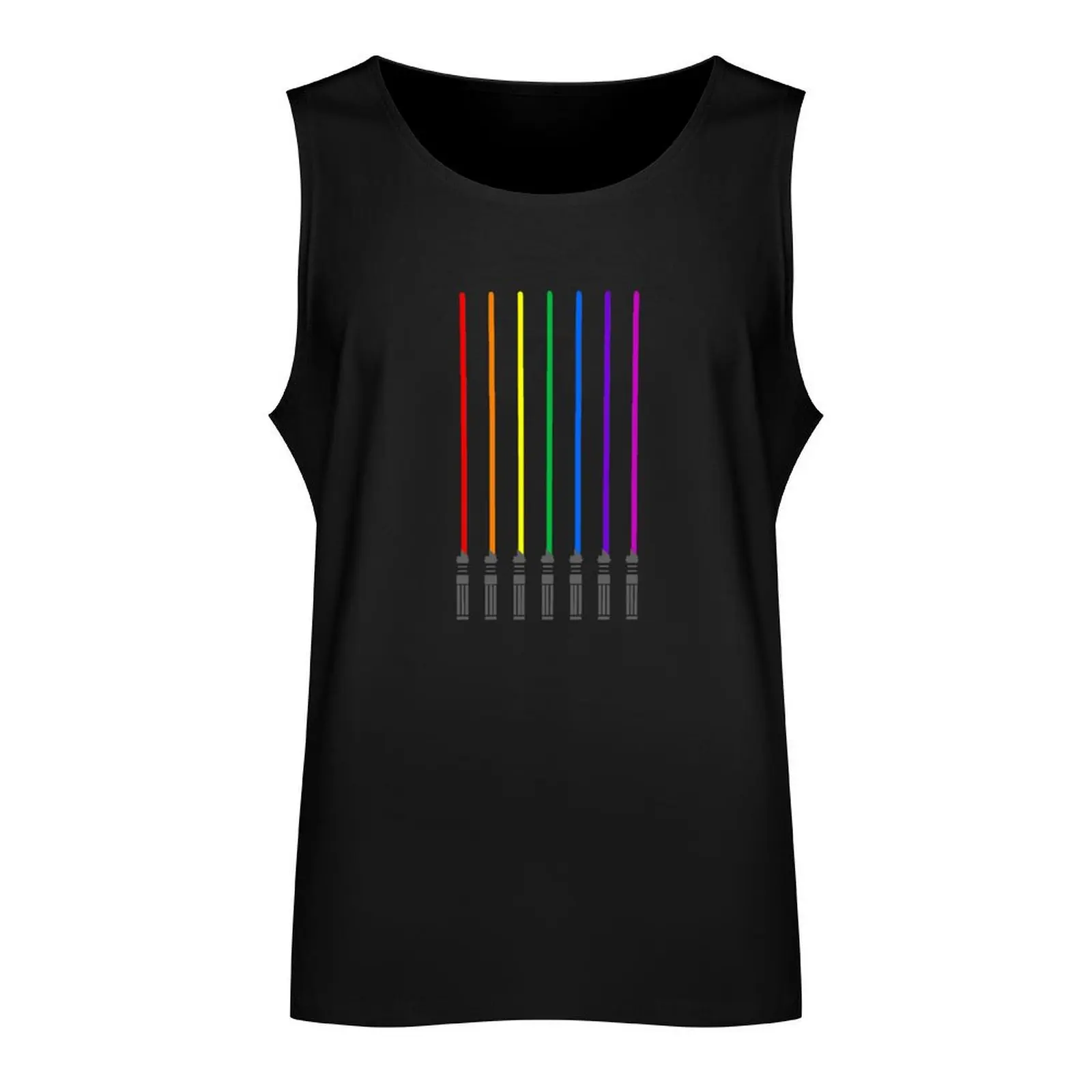 Lightsaber Rainbow Tank Top Male vest Men's summer t-shirt