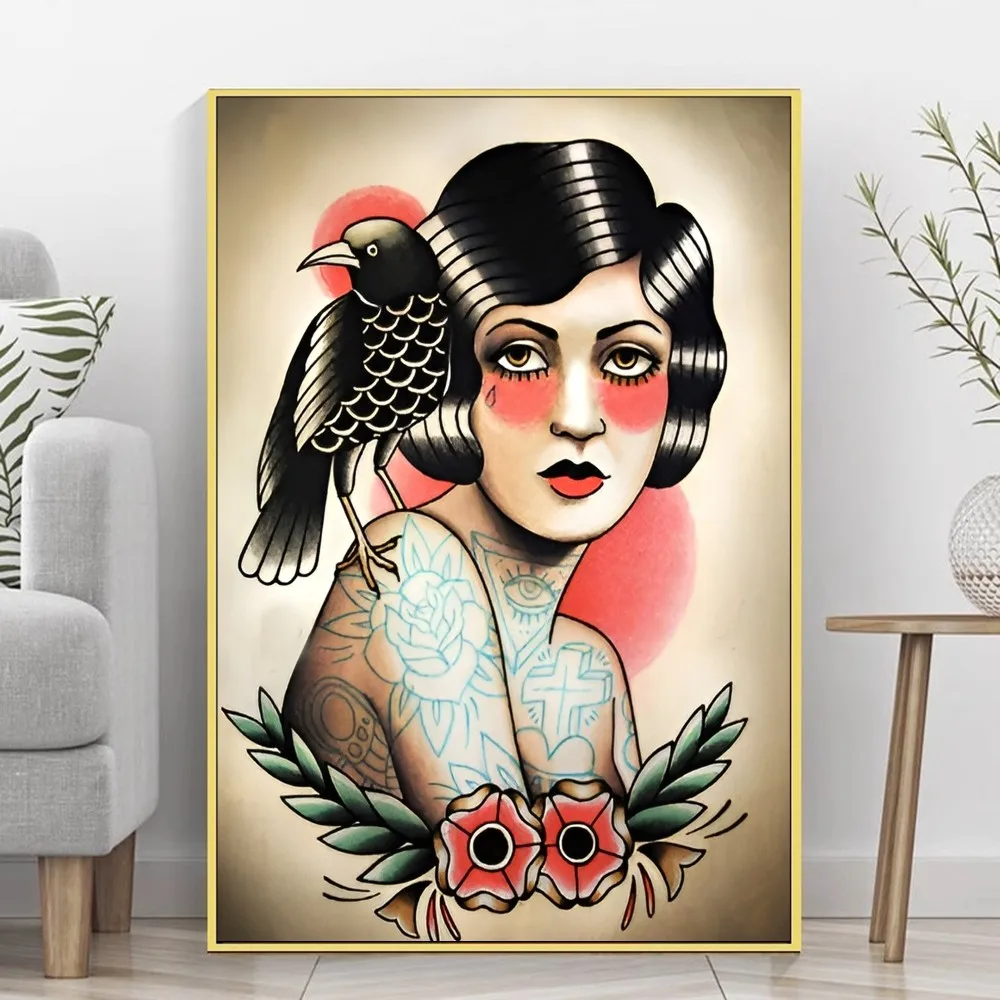 Quiet Wild Devils Colorful Savage Tattooed Anime Posters Sticky HD Quality Wall Art Retro Posters for Home Room Wall Decor